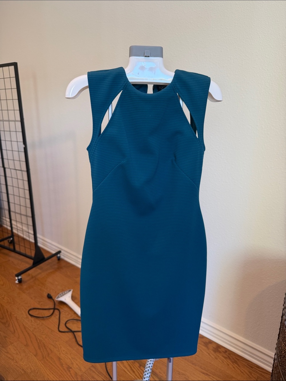 Topshop Teal Cutout Bodycon Mini Dress